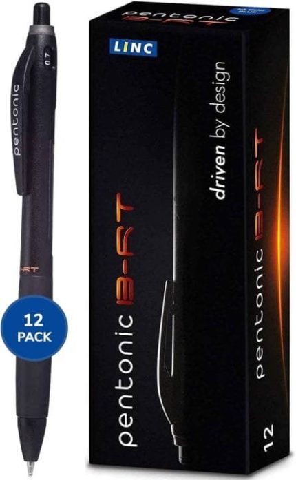 Pentonic BRT 0.7mm Retractable Ball Point Pen Black/Blue/Red Ink - 12pcs - PAPERTREE