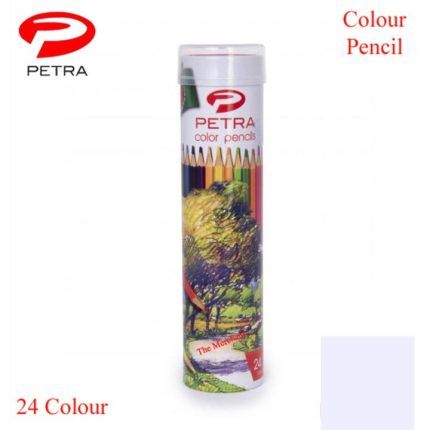 Petra 24 Color Pencil Set Round Tin Multicolor – Premium Colored Pencils for Drawing, Sketching & Coloring - PAPERTREE