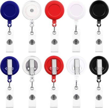 Retractable Badge Reel with Swivel Alligator Clip – Heavy Duty ID Card Holder for Work, Office & Security Access - PAPERTREE