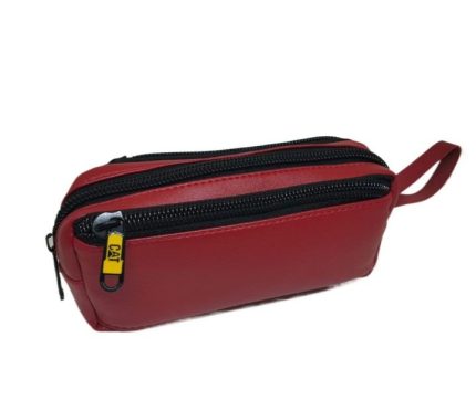 Smooth Zipper Pencil Bag Artificial Leather Travel Storage Bag - PAPERTREE