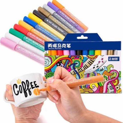 STA Acrylic Paint Marker Pens 12 Colors Permanent Art Markers Set - PAPERTREE