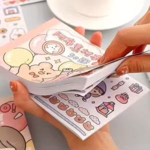 Hand account magazine Sticker Book retro ins sticker lovely girl and paper hand account sticker decorative materials 50pcs