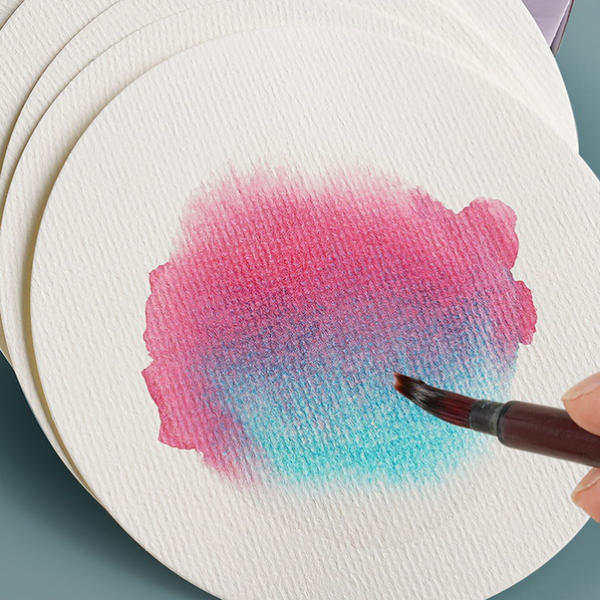 10 Pcs Round Blank Watercolor Cards Round Watercolor Paper Portable Postcard - PAPERTREE
