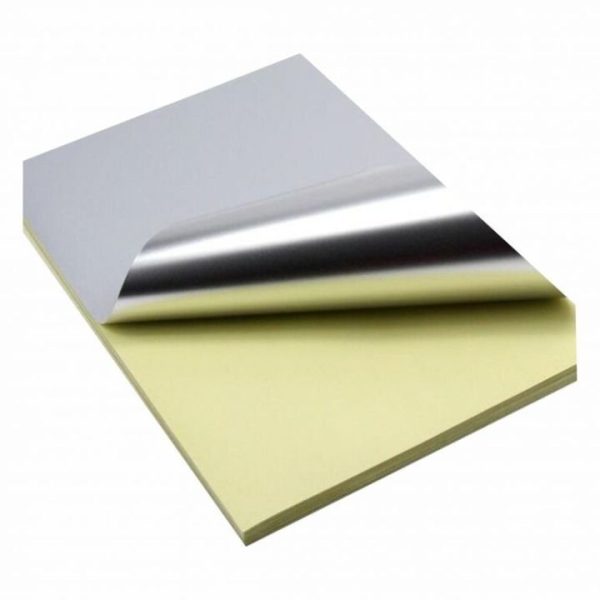 10 Sheets A4 Glossy Silver Sticker Paper | Premium Printable Metallic Sticker Sheets | Silver Label Paper - PAPERTREE