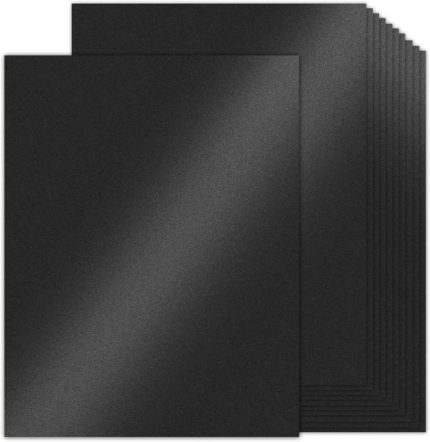 10 Sheets Black Metallic Shimmer Cardstock Paper A4 Size | Premium Craft & Invitation Paper - PAPERTREE