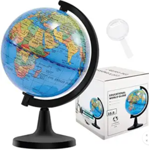 10.6CM Rotating World Globe for Kids Educational Mini Earth Globe Map for Geography Learning, Classroom Teaching & Desk Decoration - PAPERTREE