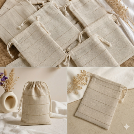 10pcs Natural Jute gift bag Packaging Bags For Wedding Birthday Party Decor Jewelry Pouches and multi purpose use - PAPERTREE