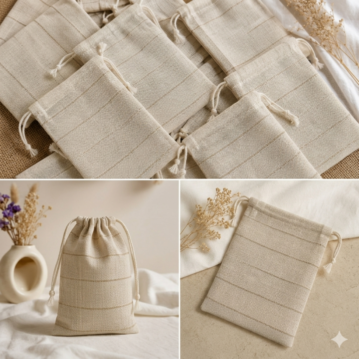 10pcs Natural Jute gift bag Packaging Bags For Wedding Birthday Party Decor Jewelry Pouches and multi purpose use - PAPERTREE