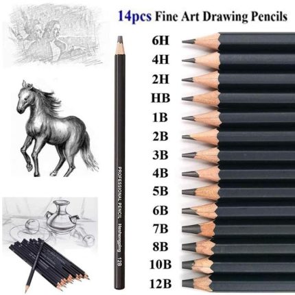 14 Pcs Professional Graphite Sketching Pencil Set - PAPERTREE