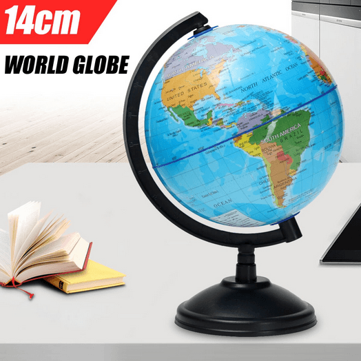 14cm Globe World Earth Atlas Map Ball & Swivel Stand Geography School Educational - PAPERTREE 14cm Globe World Earth Atlas Map Ball & Swivel Stand Geography School Educational - PAPERTREE