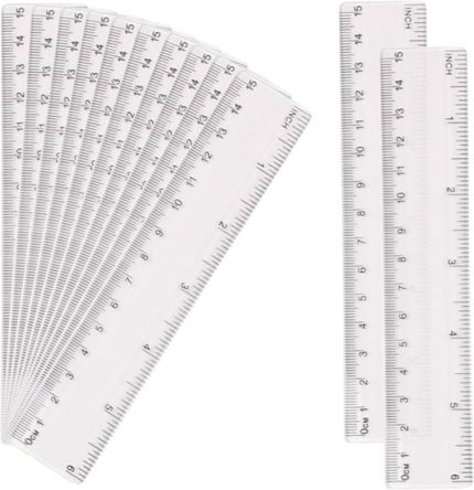 2PCS Clear Transparent Ruler 15cm | Shatter Resistant Measuring Scale for Students & Office - PAPERTREE