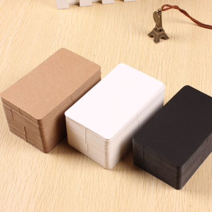 50 Pcs Blank Note Cards with Storage Box- Kraft, White, Black - PAPERTREE,