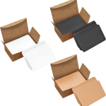 50 Pcs Blank Note Cards with Storage Box- Kraft, White, Black - PAPERTREE