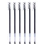 6Pcs Extra Large Capacity Black Gel Pen 0.5 Straight Liquid Pen - PAPERTREE
