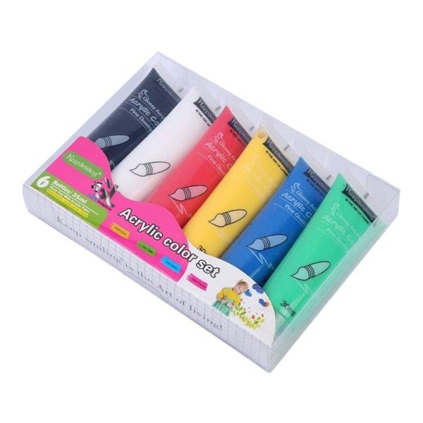 Acrylic Color Paint Set 30ml 6 Pieces Multicolor Artist Acrylic Paint Kit - PAPERTREE