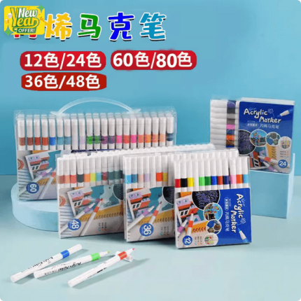 Acrylic Paint Marker Brush Pens For Rock Painting, Stone, Ceramic, Glass, Wood, Canvas - PAPERTREE