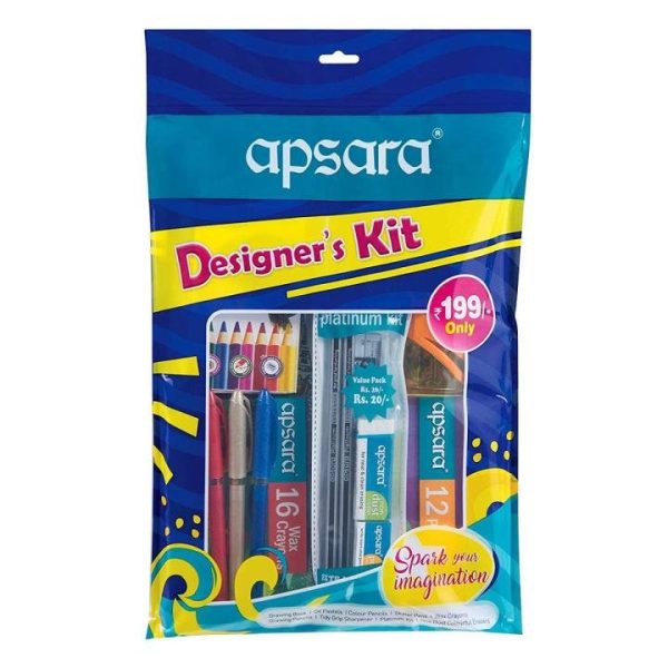 Apsara Designer's Kit Complete Art and Drawing Stationery Set for Students and Creative Artists - PAPERTREE