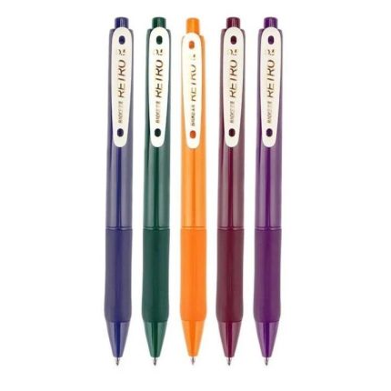 BAOKE PC3848 0.5mm Retractable Gel Pen Set Multicolor Pack of 5 Smooth Writing Pens - PAPERTREE