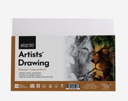 Brustro Artists Drawing Paper 160 GSM A5 Size, Pack of 60 Sheets - PAPERTREE