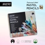 BRUSTRO Artists Pastel Colored Pencils Set of 24 | High Pigmented 4mm Lead Art Pencils - PAPERTREE