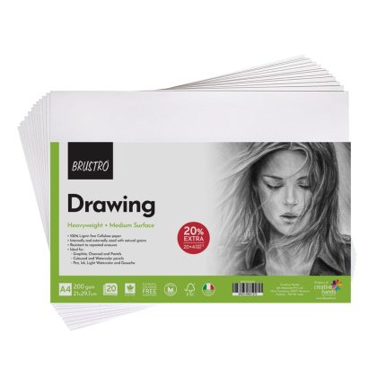 BRUSTRO Drawing Papers 200 GSM, A4 - PAPERTREE