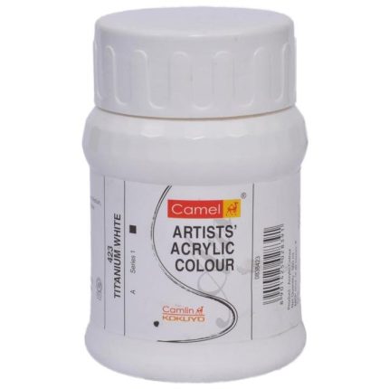 Camel Artist Quality Acrylic Color White 500ml Professional Acrylic Paint for Canvas, Craft & Art Projects - PAPERTREE
