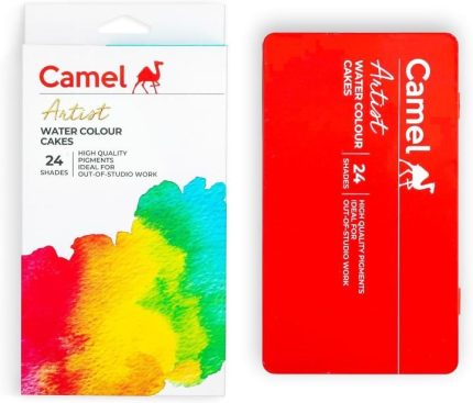 Camel Artist Water Color Cake Set 24 Shades | Portable Watercolor Paint Set for Artists - PAPERTREE