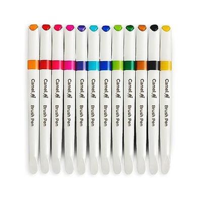 Camel Premium Brush Pen Set 12 Colors Watercolor Markers - PAPERTREE