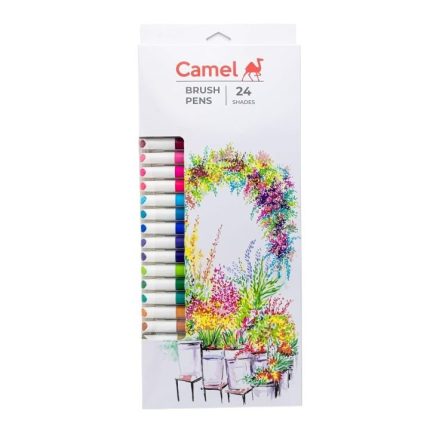 Camlin Multicolor Brush Pens 24 Shades – Premium Brush Marker Set for Hand Lettering, Coloring, Drawing & Creative Art - PAPERTREE