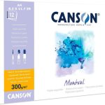 Canson Montval Watercolor Paper A4 Size 300 GSM 12 Sheets Premium Cold Press Watercolor Paper Pad for Professional Artists - PAPERTREE