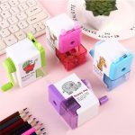 Cartoon Hand Crank Pencil Sharpener Single Hole Creative Charcoal Pencil Sharpener - PAPERTREE
