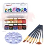 Combo Acrylic Paint Color and Brush Set Complete Painting Kit for Canvas, Crafts, DIY Projects, and Creative Artwork - PAPERTREE