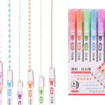 Curve Highlighter Pen Set with Dual Tips | Colored Curved Pens with 6 Different Curve Shapes for Note Taking, Journaling & Creative Writing - PAPERTREE