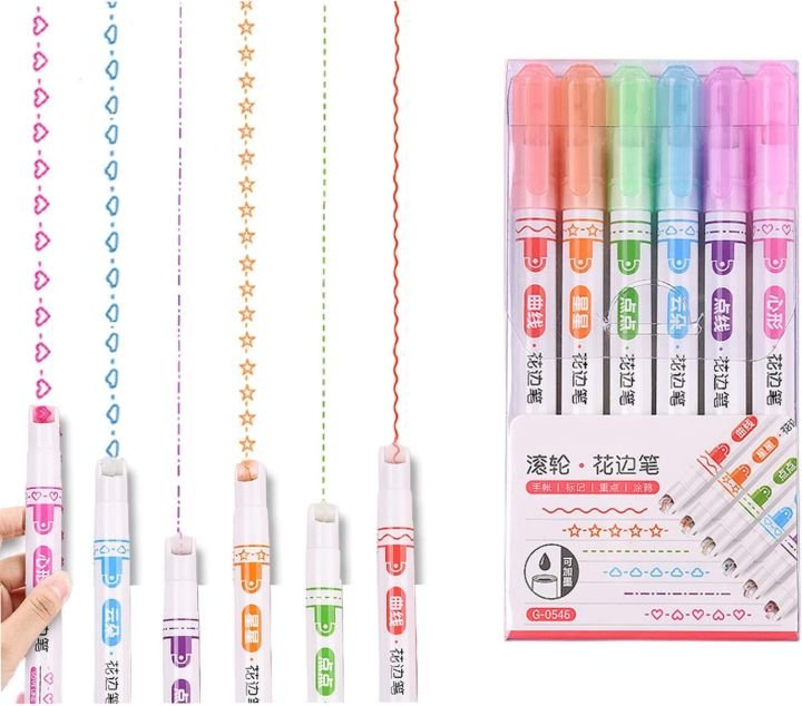 Curve Highlighter Pen Set with Dual Tips | Colored Curved Pens with 6 Different Curve Shapes for Note Taking, Journaling & Creative Writing - PAPERTREE Curve Highlighter Pen Set with Dual Tips | Colored Curved Pens with 6 Different Curve Shapes for Note Taking, Journaling & Creative Writing - PAPERTREE