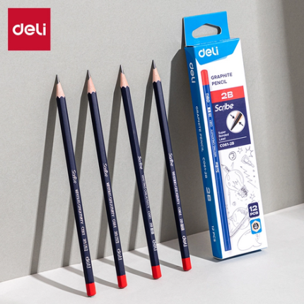 Deli 2B Pencil Pack EC061 2B Graphite Drawing &amp...