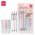 Deli 33125 Mechanical Pencil 0.5mm 3 Pcs with 3 Lead Refills Combo Pack for Writing, Drawing, and School Use - PAPERTREE