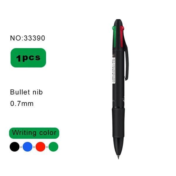 Deli 33390 multi color pen Red/Green/Blue/Black - PAPERTREE Deli 33390 multi color pen Red/Green/Blue/Black - PAPERTREE