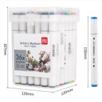 Deli 36 Pcs Dual Tip Sketch Art Markers Permanent Alcohol Based – Instant Dry Professional Drawing Marker Set - PAPERTREE