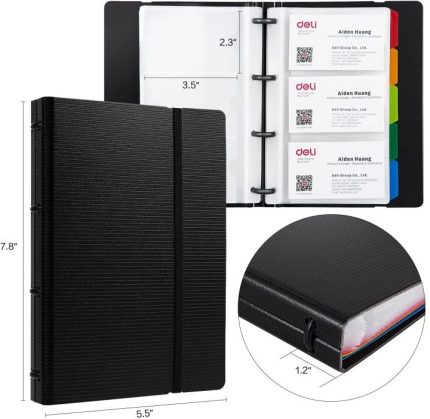 Deli 5778 Business Name Card Holder Book for 180 Cards - PAPERTREE
