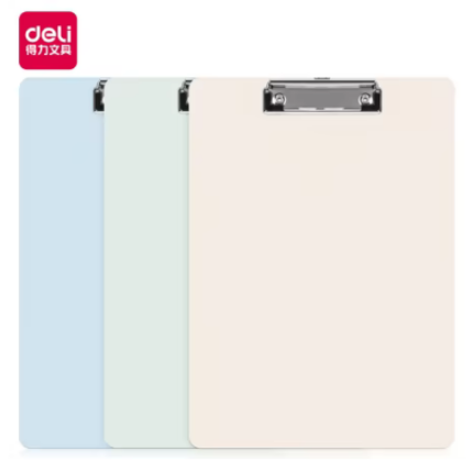 Deli 72641 A4 Clipboard | Exam Clip Board | Durable Writing Board with Metal Clip | Random Color - PAPERTREE