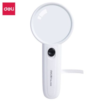 Deli 9098 LED Handheld Magnifying Glass 3.5X Magnification 65mm Reading Magnifier with LED Light - PAPERTREE