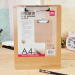 Deli 9226 MDF Wooden Clipboard A4 Hardboard Writing Board with Metal Clip for School, Office & Drawing - PAPERTREE