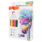Deli C00730 Color Emotion Watercolor Pencil 36 Colors | Water-Soluble Artist Coloring Pencils - PAPERTREE