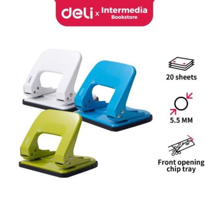 Deli E0137 2 Hole Paper Punch Assorted Heavy Duty Metal Punch 20 Sheets Capacity - PAPERTREE