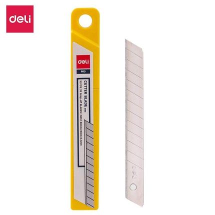 Deli E2012 Small Cutter Blade 9mm 10 Pcs | Carbon Steel Snap-Off Replacement Blades for Utility Knife & Paper Cutter - PAPERTREE