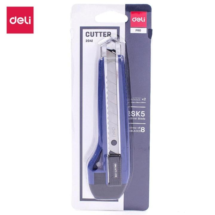 Deli E2041 Anti Cutter Auto Lock Utility Knife 18mm - PAPERTREE