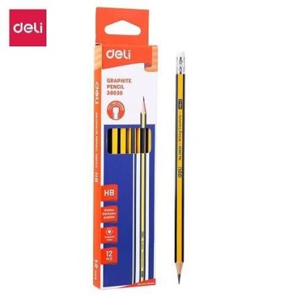 Deli E38030 HB Pencil Premium Writing and Drawing Pencil for School Office and Sketching - PAPERTREE
