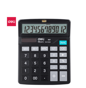 Deli E837 Dual Power Desktop Calculator 12 Digits - PAPERTREE