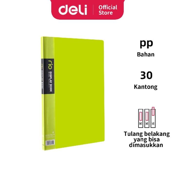 Deli EB01402 Rio FC Display Book 60 Pocket Clear Document Holder File Folder Any Color - PAPERTREE
