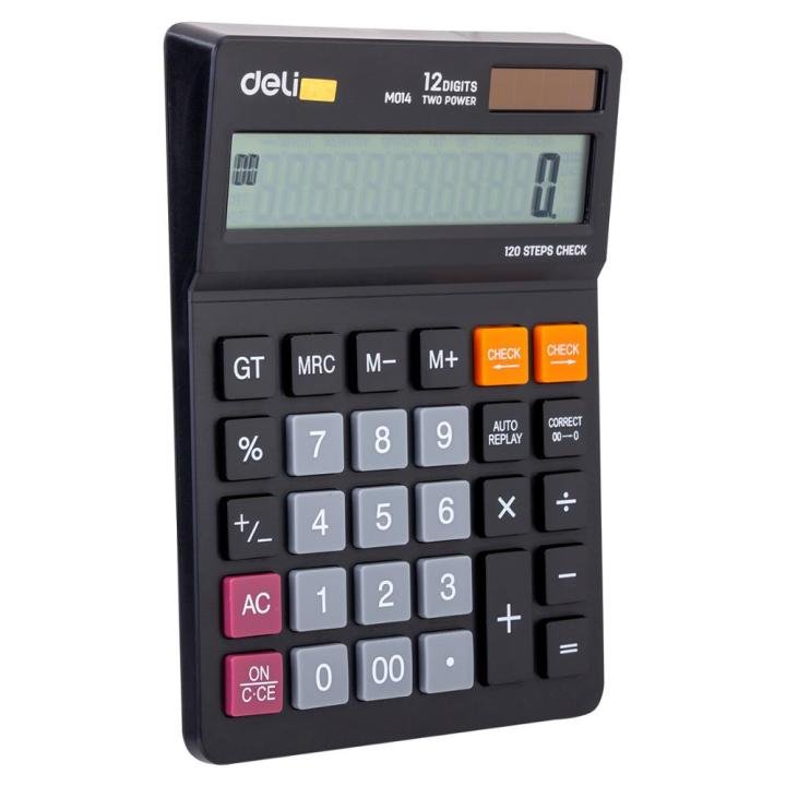 Deli EM01420 12 Digit Desk Calculator with 120 Steps Check Large Display Business Calculator - PAPERTREE Deli EM01420 12 Digit Desk Calculator with 120 Steps Check Large Display Business Calculator - PAPERTREE